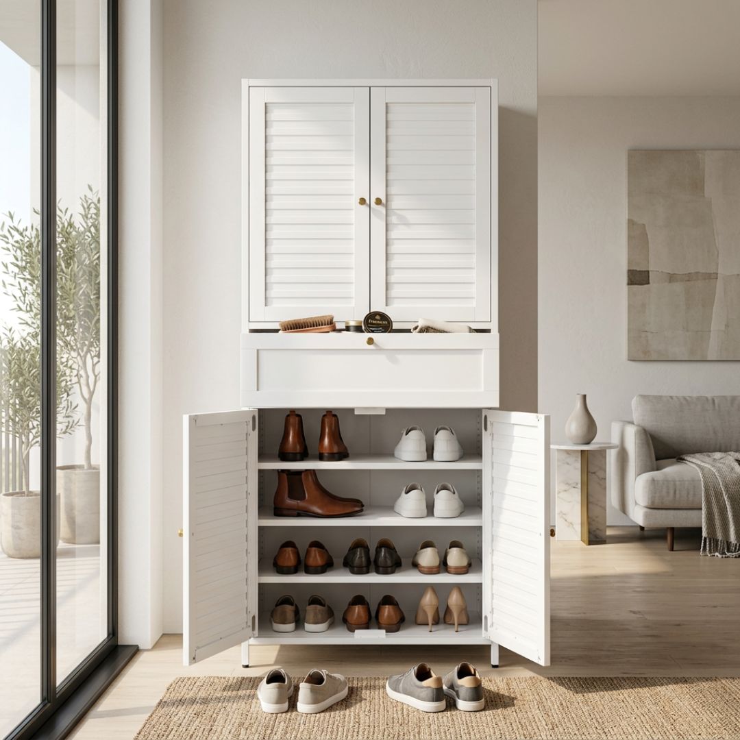 ZAVEA 4 Door Shoe Cabinet