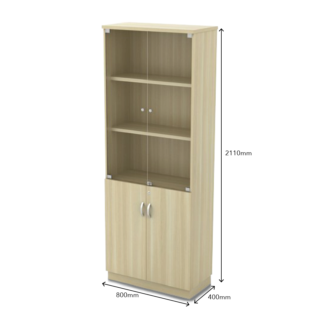 ZINOV Swinging File High Glass Cabinet