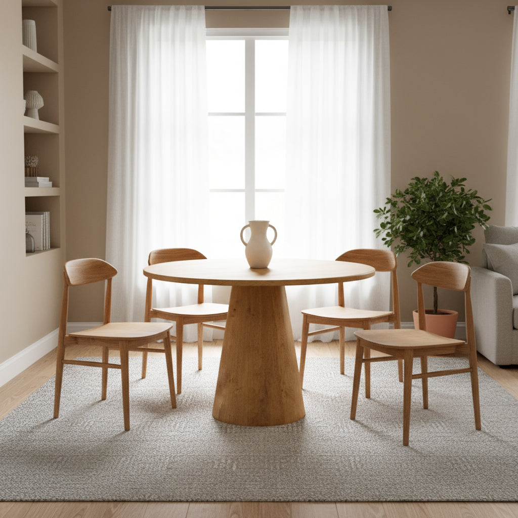 ZUKI Beech Round Dining Table