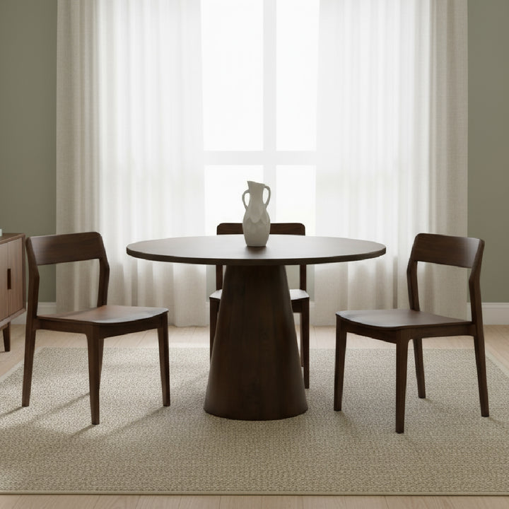 ZUKI Walnut Round Dining Table