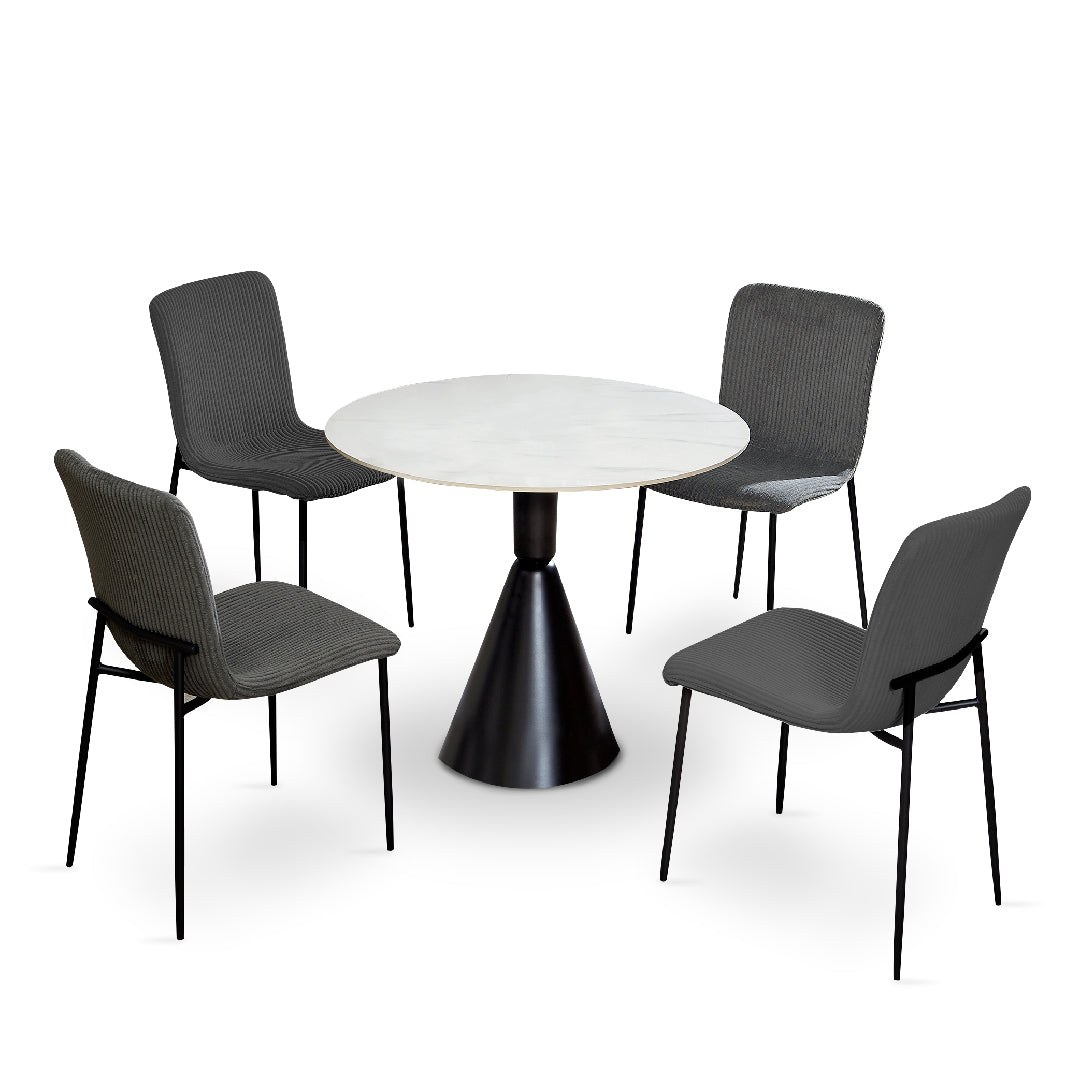 ZEEHAN Dining Set Dark Grey