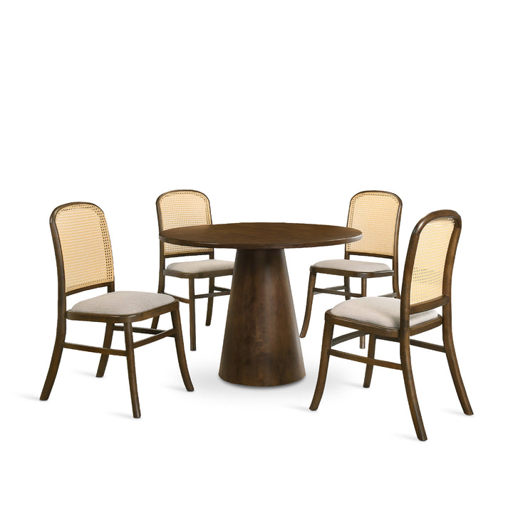 ZUKUMI Walnut Dining Set