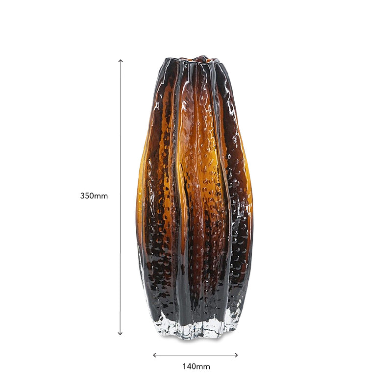 AMBER Carambola Glass Vase