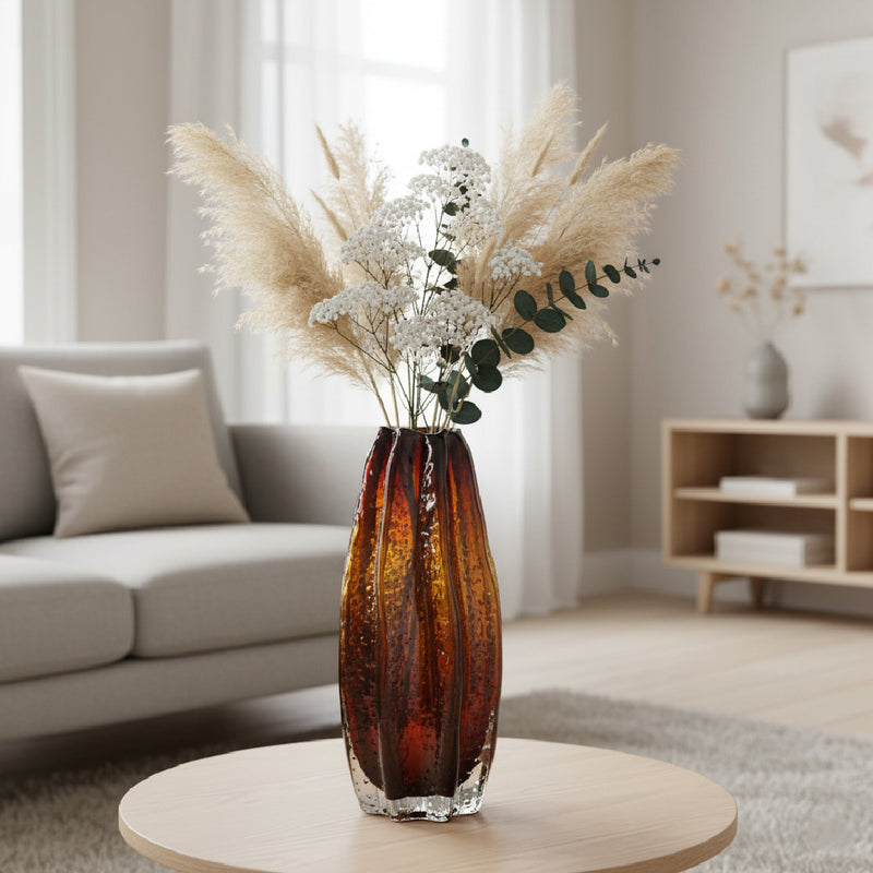 AMBER Carambola Glass Vase