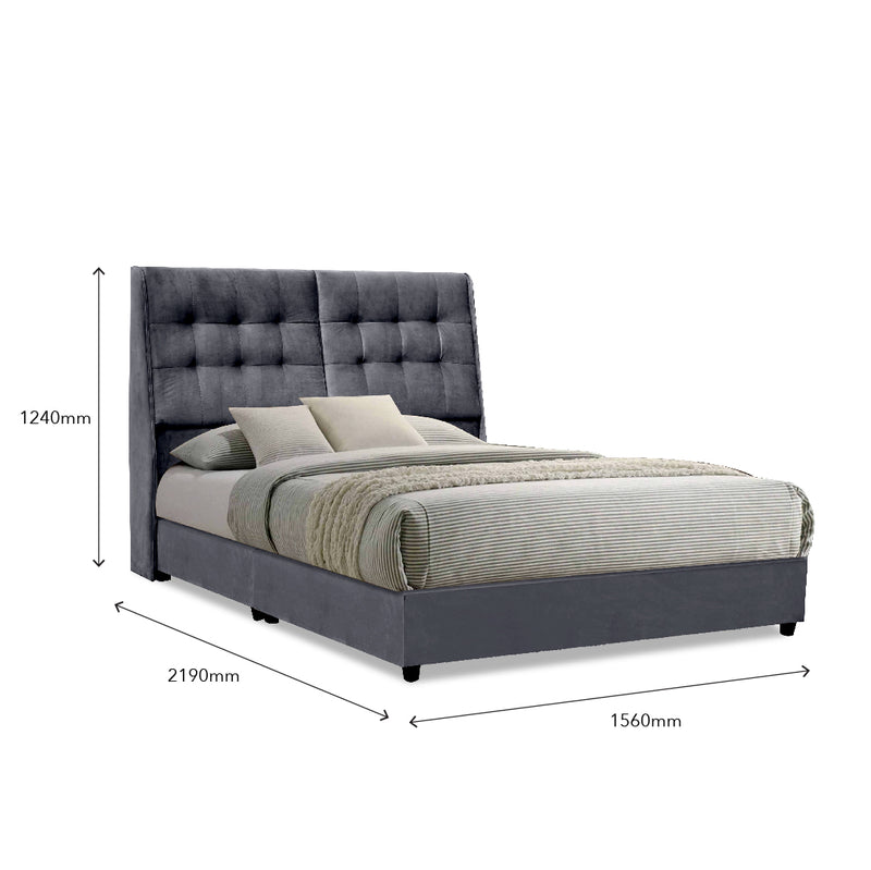 ATTERIS Grey Bed