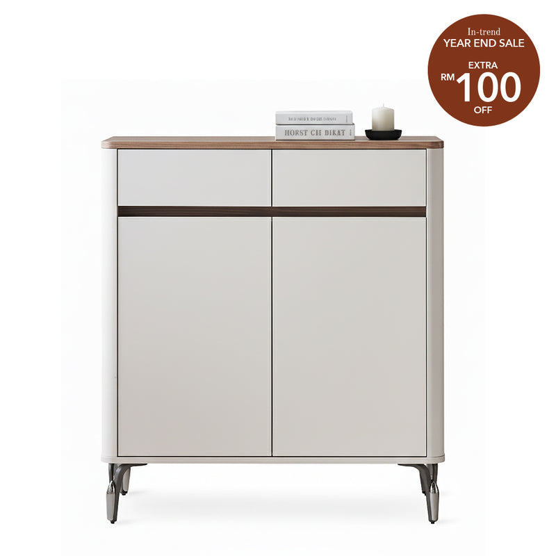BREY Wood  2 Door Shoe Cabinet