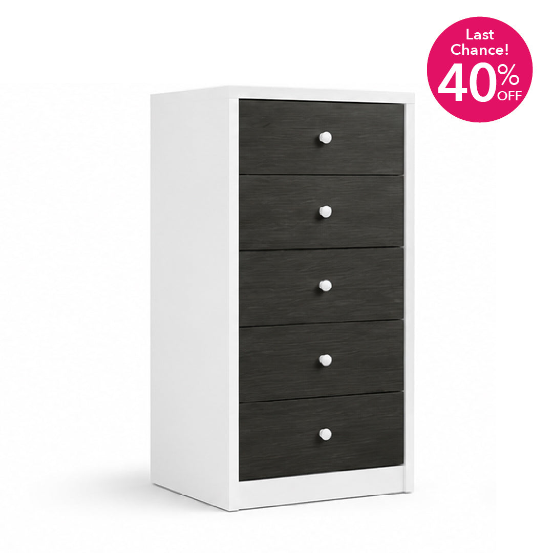 CASPER 5 Chest of Drawers Dark Grey