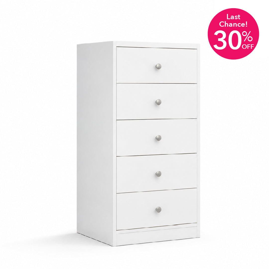 CASPER 5 Chest of Drawers White
