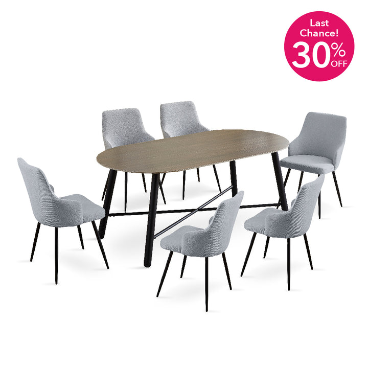 CATHERINE Dining Set Light Grey