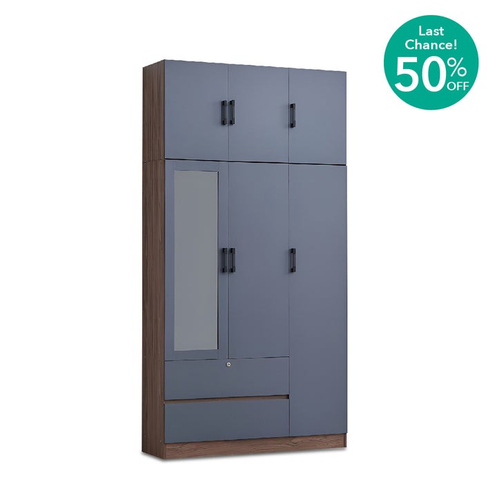 CRAWTON 3 Door Wardrobe with Top Storage