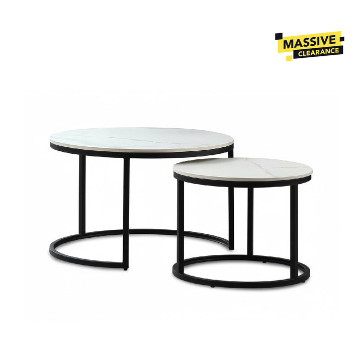 DITTI Ceramic Coffee Table Set Black