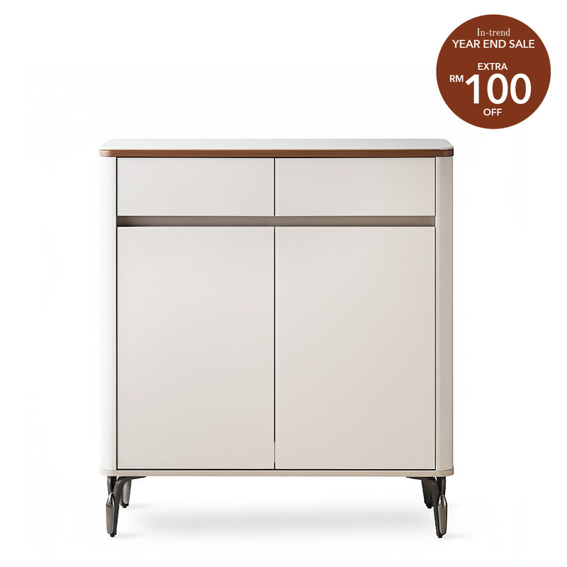 DIVA Tempered Glass 2 Door Shoe Cabinet