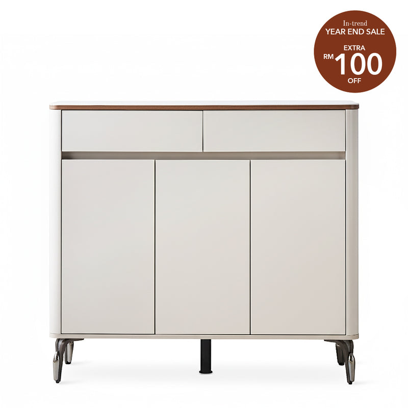 DIVA Tempered Glass 3 Door Shoe Cabinet
