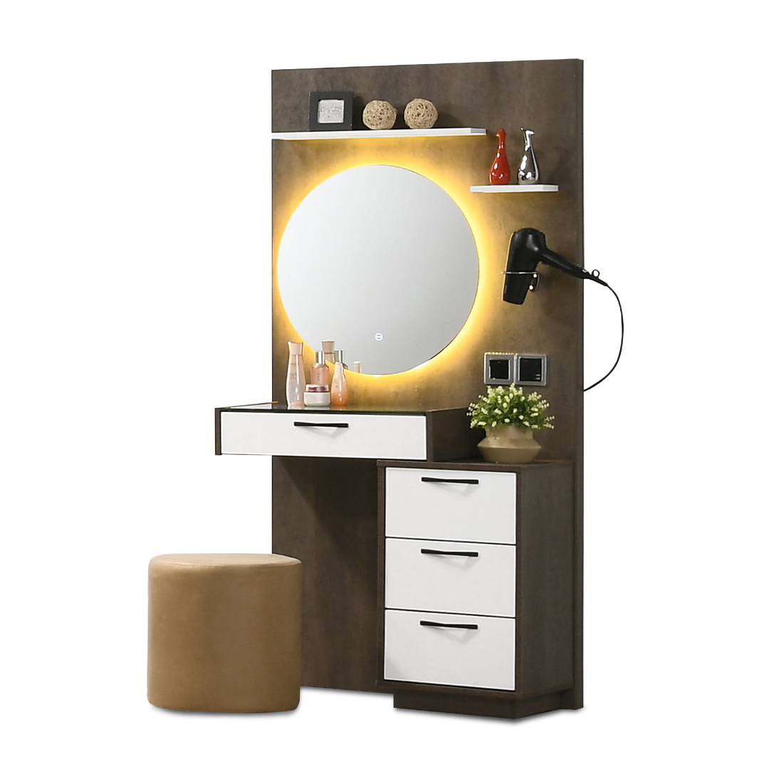 RIOVERDE Touch Screen LED Dresser with Stool