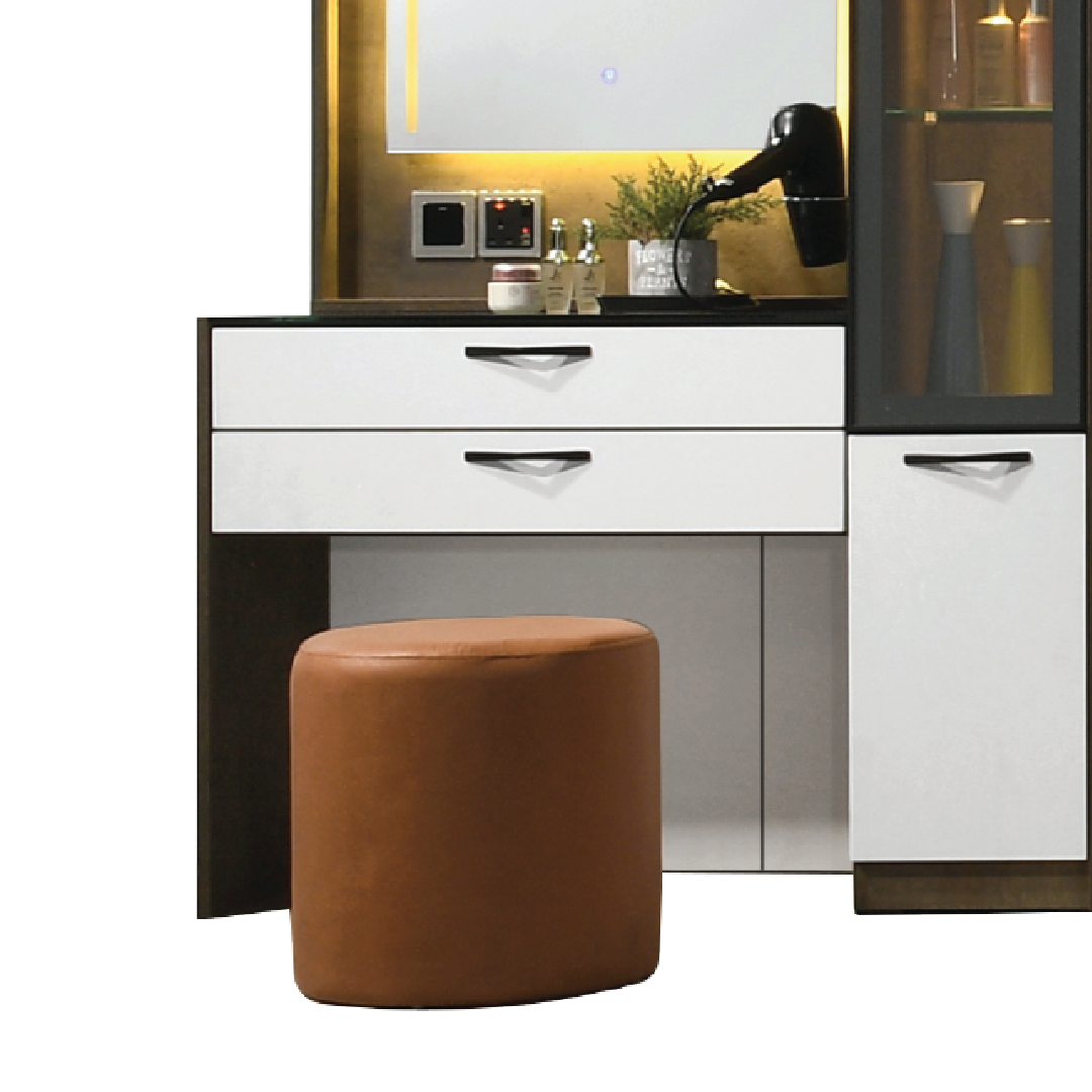 NORWICH Touch Screen LED Dresser with Stool