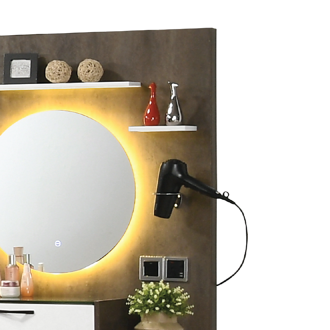 RIOVERDE Touch Screen LED Dresser with Stool