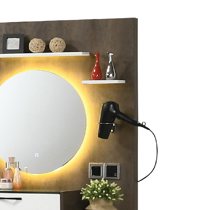 RIOVERDE Touch Screen LED Dresser with Stool