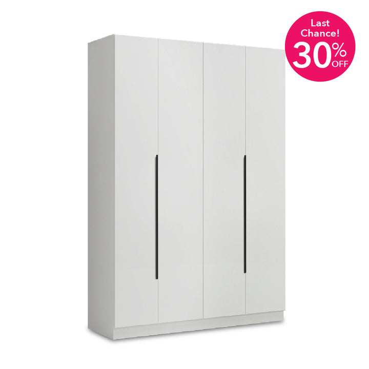 EDOX White High Gloss 4 Door Wardrobe