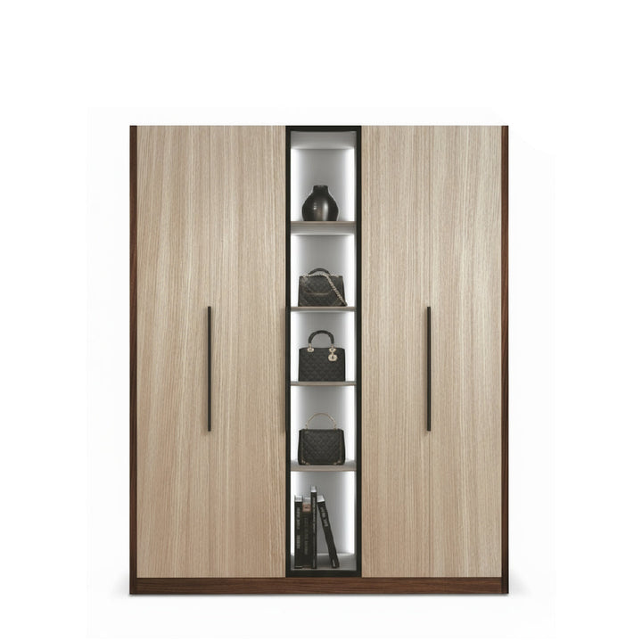 EDOX 4 Door with Middle Glass Panel Wardrobe