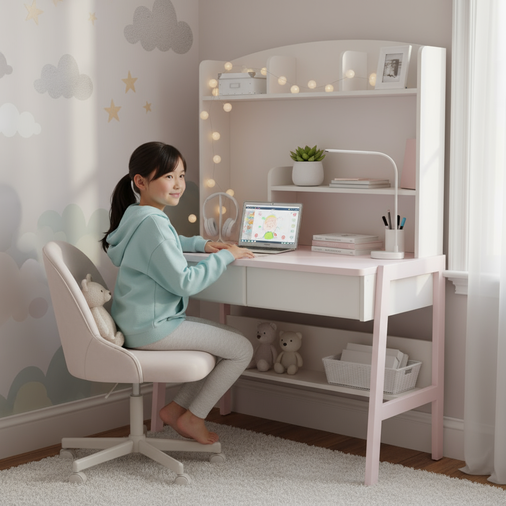 AREKA Study Desk Pink