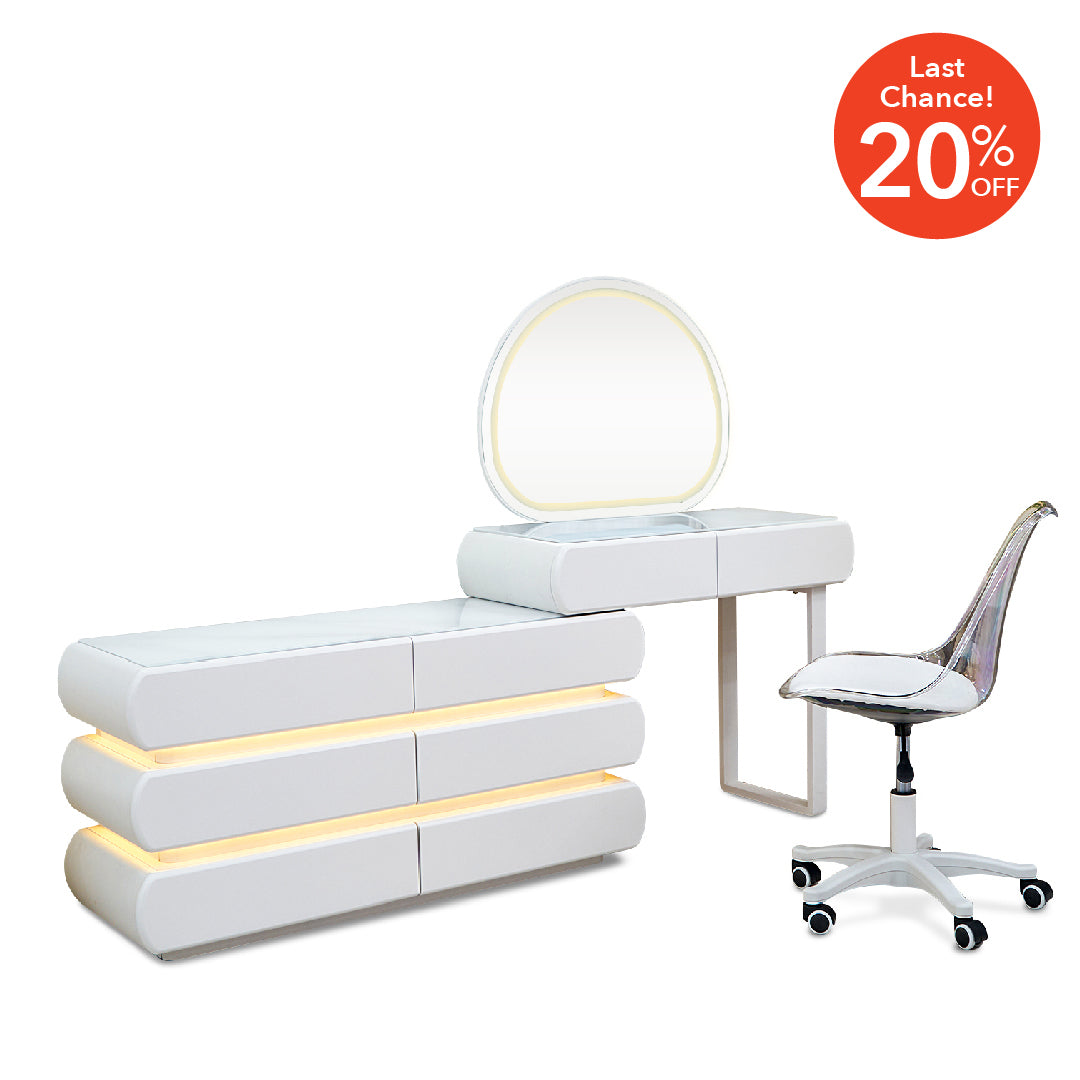 FONDI LED Dressing Table with Chair