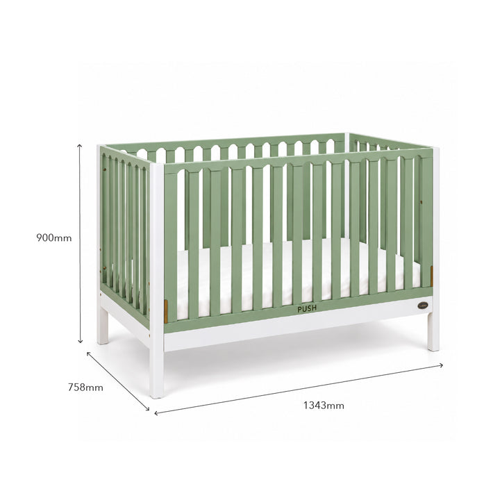FUNBIES Jordon Baby Cot Set with Bed Guard Baby Green