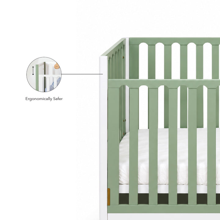 FUNBIES Jordon Baby Cot Set with Bed Guard Baby Green