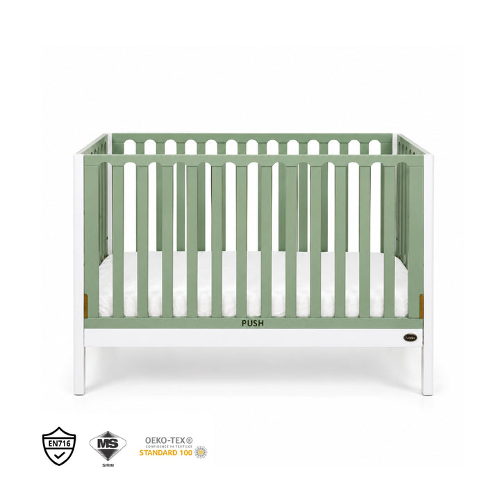 FUNBIES Jordon Baby Cot Set with Bed Guard Baby Green