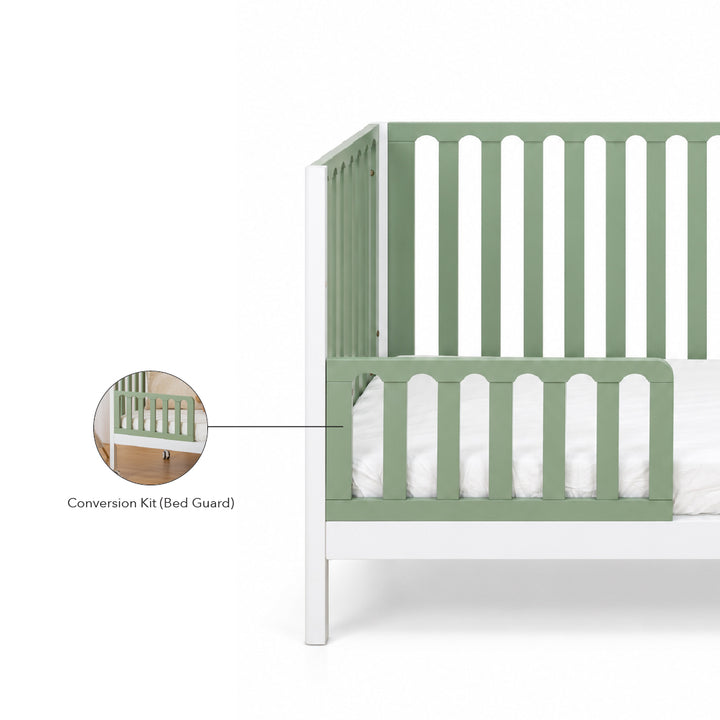 FUNBIES Jordon Baby Cot Set with Bed Guard Baby Green