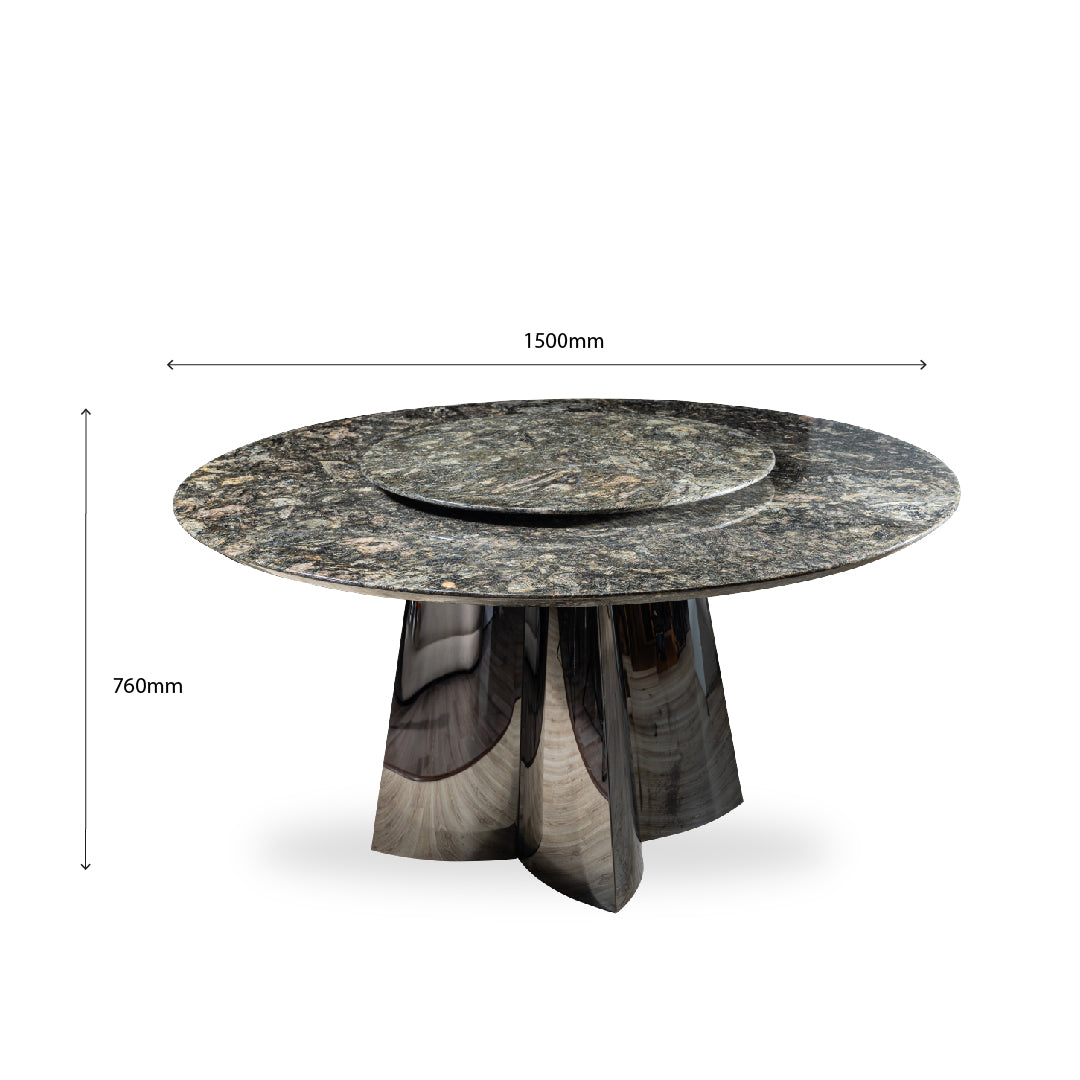 MAMOSA Natural Marble Round Dining Table
