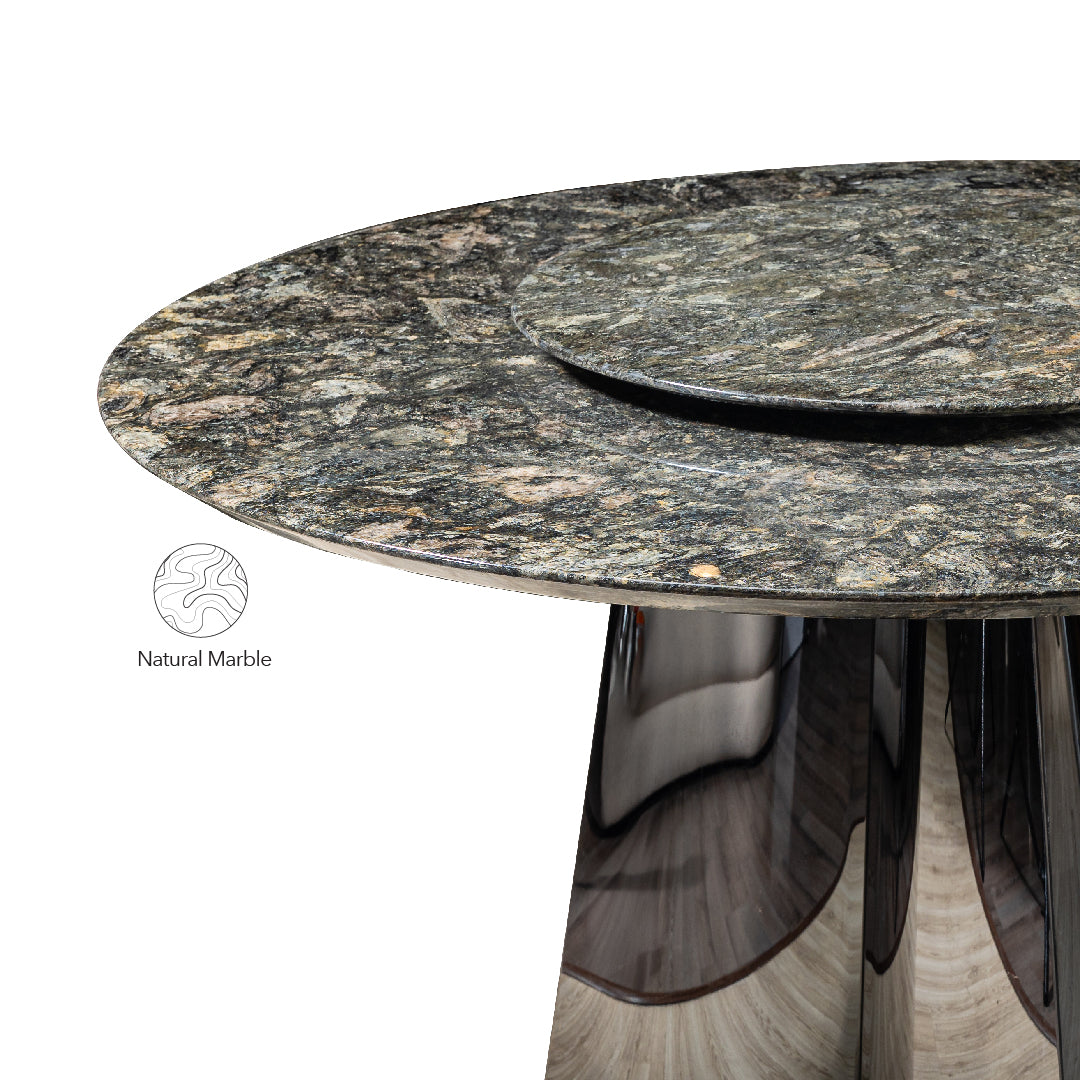 MAMOSA Natural Marble Round Dining Table