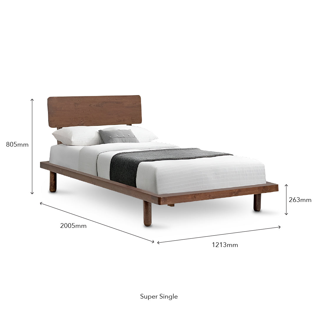 MUJIE Walnut Bed