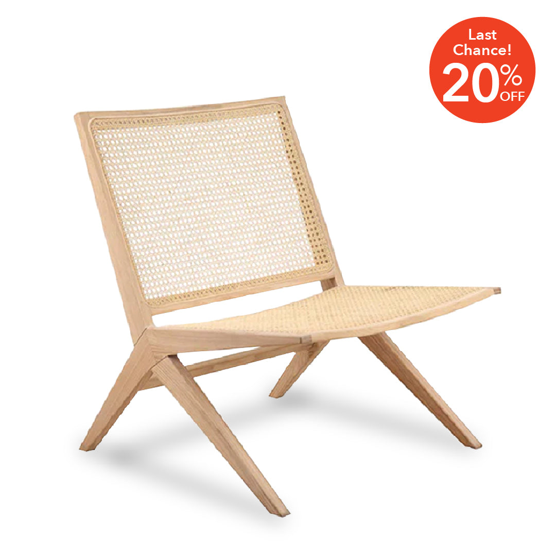 NOAH Rattan Lounge Chair White Ash