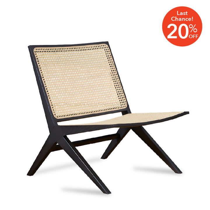 NOAH Rattan Lounge Chair Black Ash
