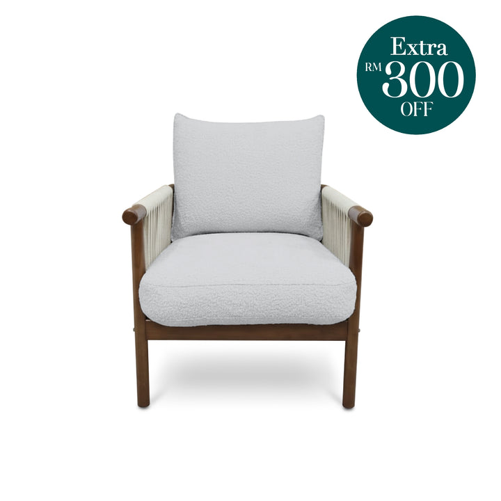 NOREEN 1 Seater Arm Sofa Chair Ash Gray