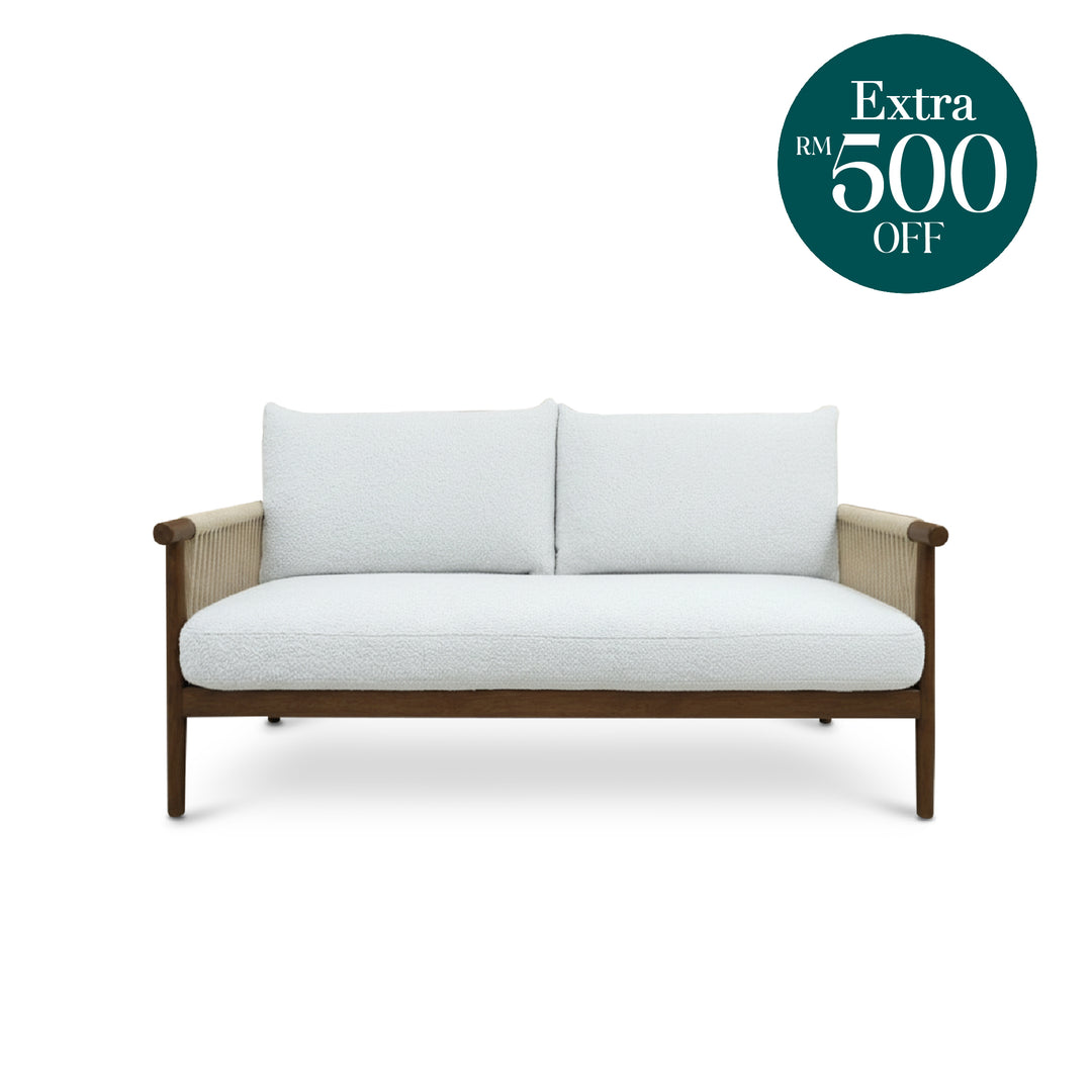 NOREEN 3 Seater Arm Sofa Chair Light Gray