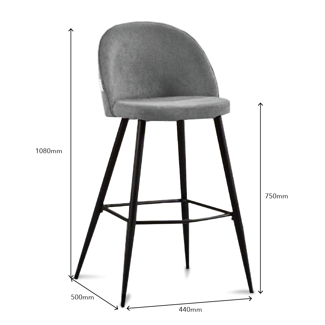 POLLA Bar Chair (Light Grey)