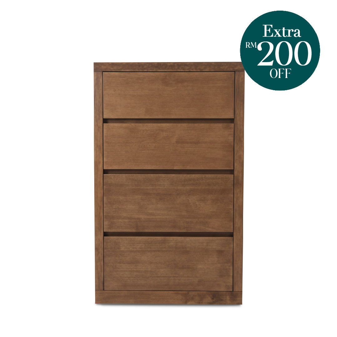 RAILEY 4 Drawer Solid Wood Chest