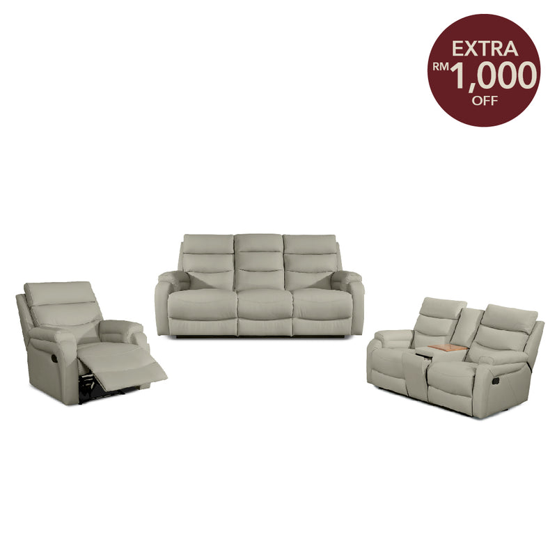RYDIA Manual Recliner Sofa Set