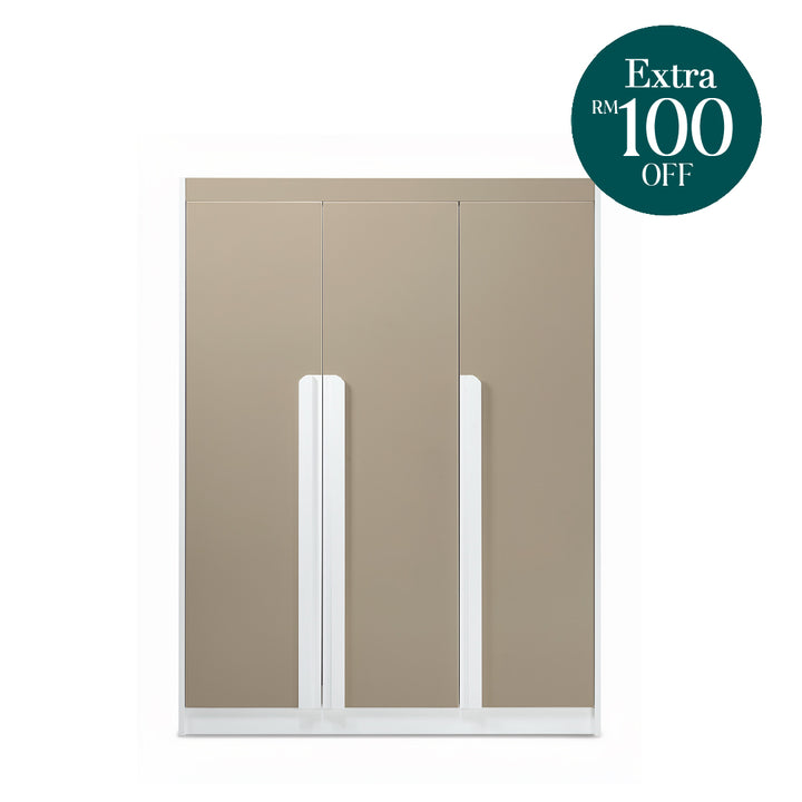 SCOOBY Kids 3 Door Wardrobe Light Khakis