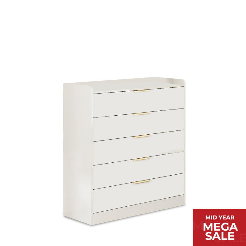 SELMIE 5 Chest Of Drawers Off White