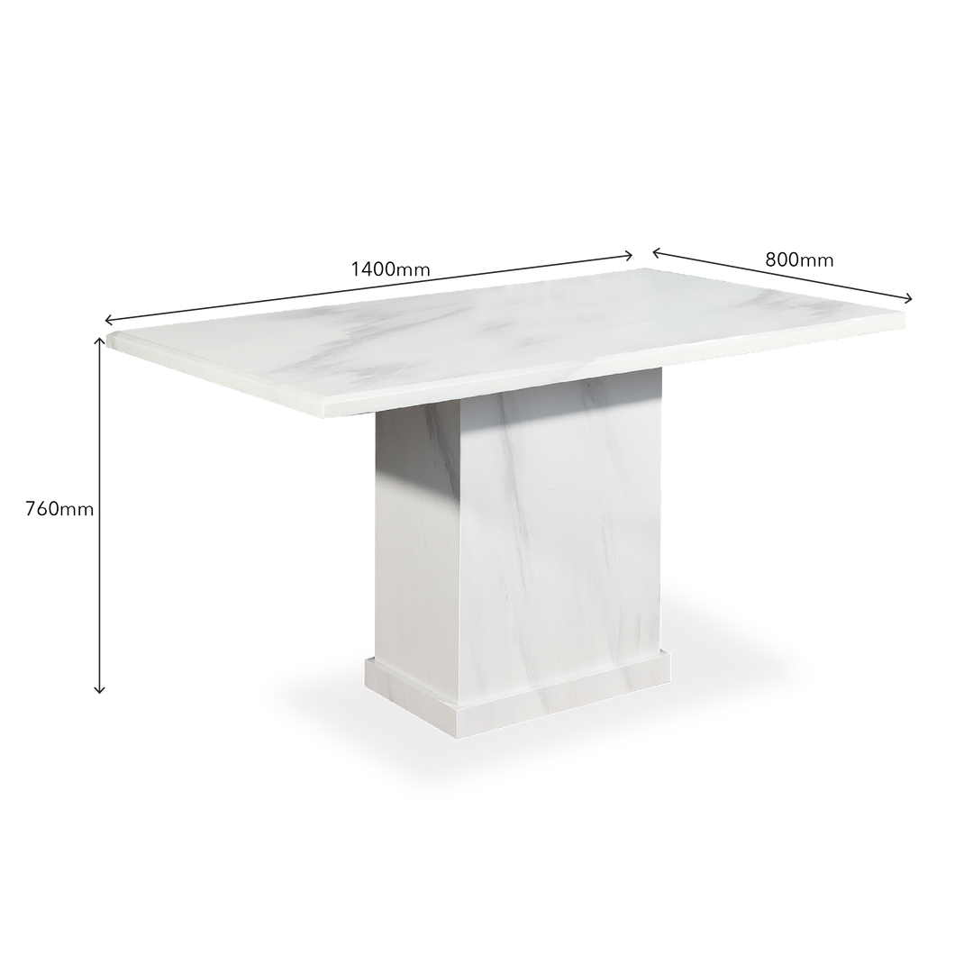 AZEZ Marble Rectangle Dining Set