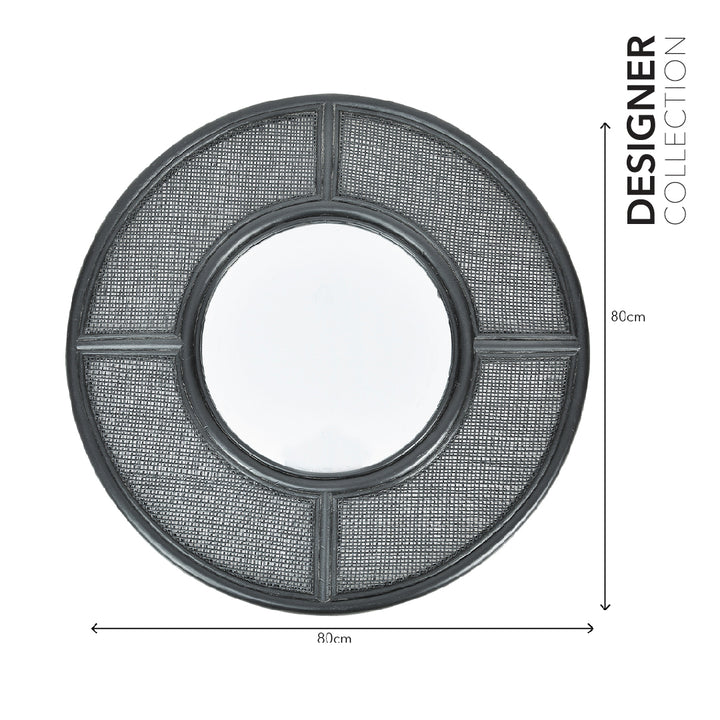 AVA Round Mirror Solid Black