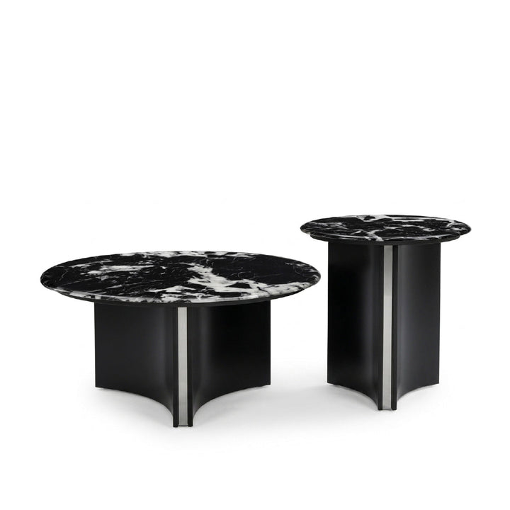 YITTO Marble Coffee Table Set Black