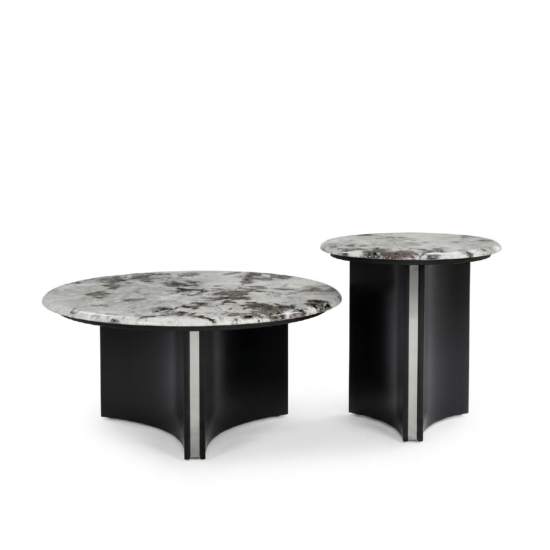 YITTO Marble Coffee Table Set White