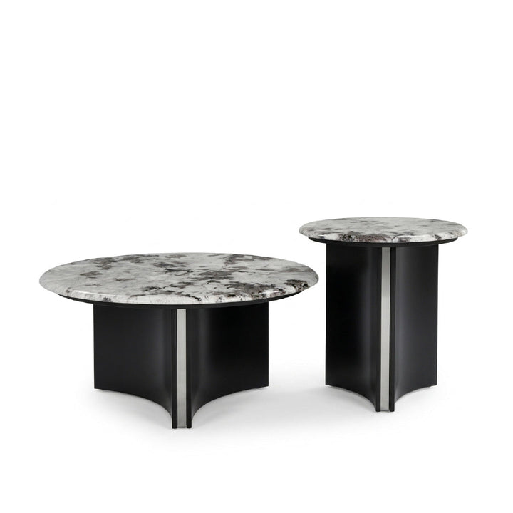 YITTO Marble Coffee Table Set White
