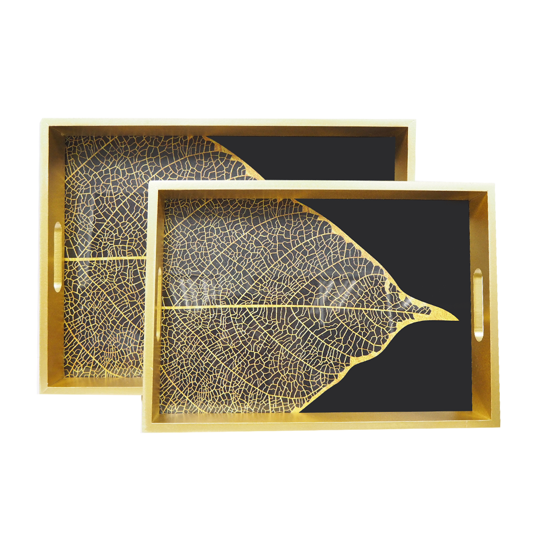 Gold Frame Leaf Tray