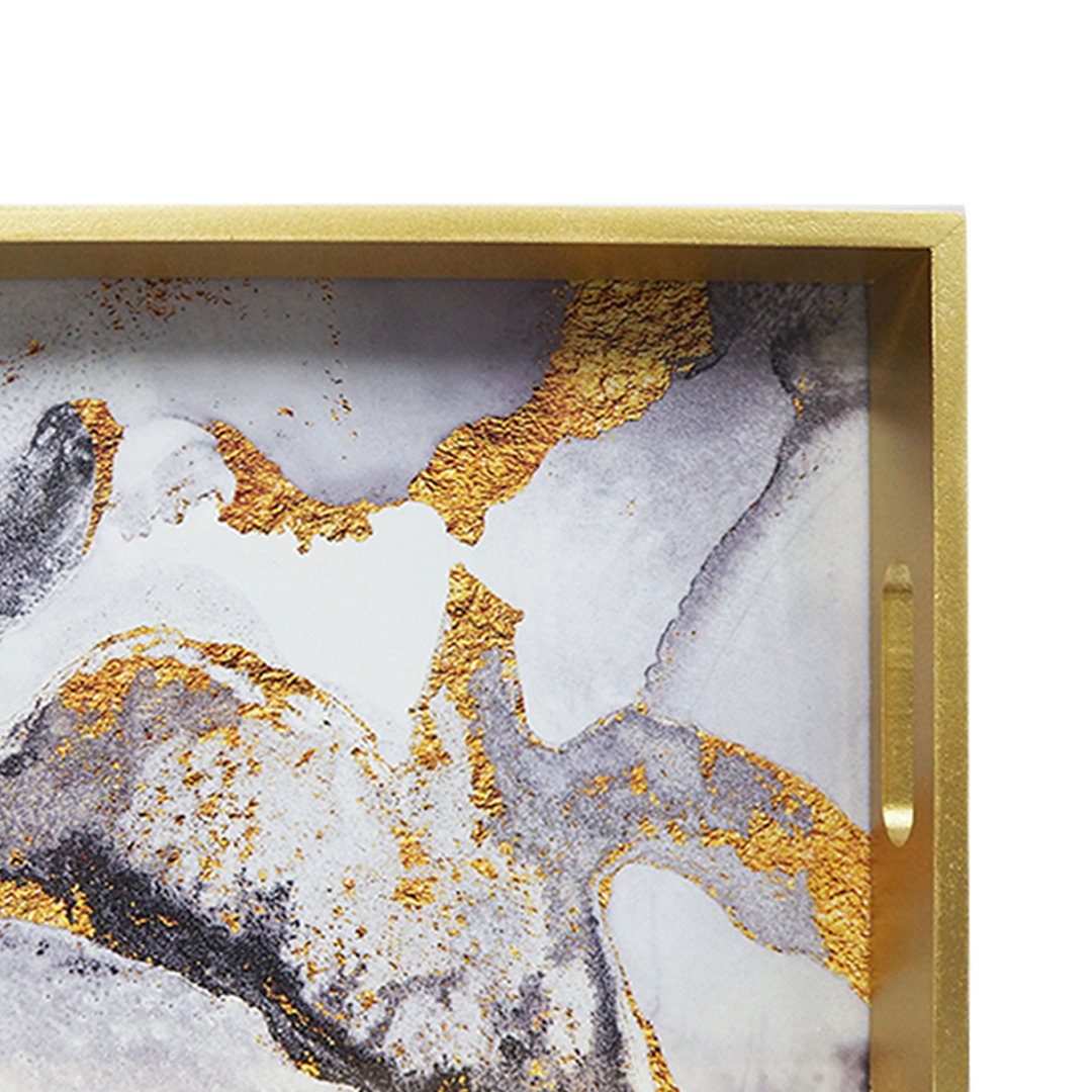 Gold Frame Marble Tray