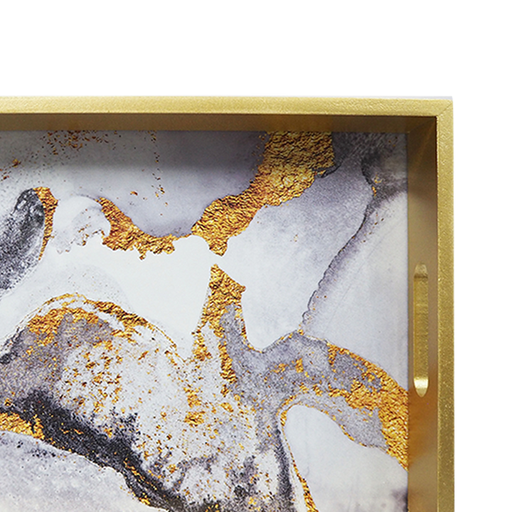 Gold Frame Marble Tray