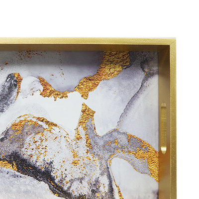Gold Frame Marble Tray